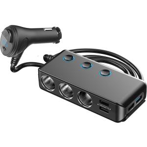 シガーソケット 3連 増設カーチャージャー PD QC3.0