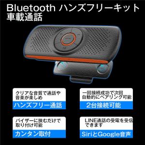 ハンズフリーキット　車載通話  ワイヤレス Bluetooth ブルートゥーススピーカー LINE通話対応 内蔵マイク GPSナビ音声案内  TFカード 磁気式 Siri対応