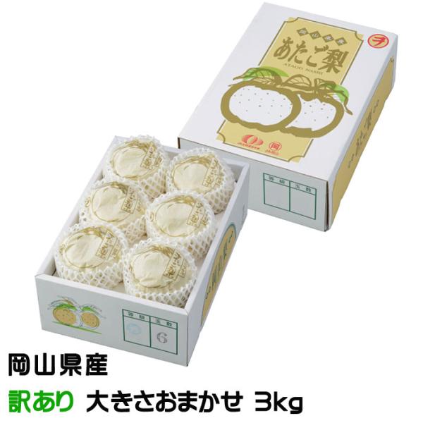 お歳暮 梨 あたご梨 風のいたずら 訳あり 大きさおまかせ 3kg 岡山県産 JAおかやま 愛宕梨 ...