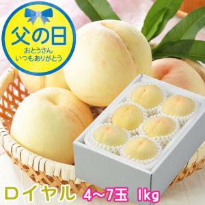 遅れてごめんね 父の日 2025 岡山県産 白桃 岡山の白桃 ロイヤル 4〜7玉 1kg はくとう 桃 もも モモ ギフト プレゼント