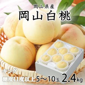 お中元 桃 岡山白桃 キング 5〜10玉 2.4kg 岡山県産 ＪＡおかやま もも モモ｜hachiya-fruits