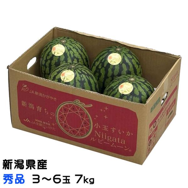 すいか Niigataルビームーン 秀品 3〜6玉 7kg 新潟県産 小玉すいか スイカ 西瓜