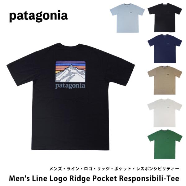 patagonia パタゴニア Tシャツ メンズ・ライン・ロゴ・リッジ・ポケット・レスポンシビリティ...