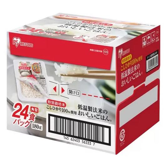 コストコ アイリスオーヤマ 低温製法米パックライス 180g x 24パック パックご飯 特別栽培米...