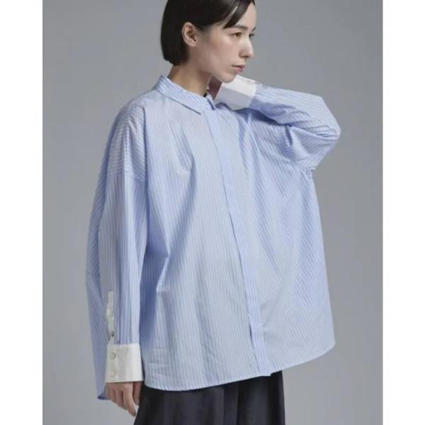 T.Tutie (ティードット) | コットンセルロースストライプシャツ (サックス) | トップス