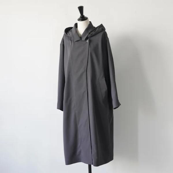 lelill (レリル) | フーディーチェスターコート (チャコール/サンド) | フードジャケッ...