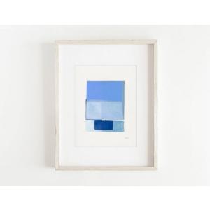 ANNA MABELLA | Blue Geometrical Abstract Art #1 | A4 アートプリント/ポスター【北欧 アブストラクト 水彩】