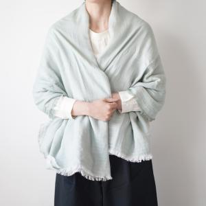 良品 hatsutoki ハツトキ フリンジ 大判ストール グレージュ ブルー レディース 古着 中古 USED 良品 hatsutoki ハツトキ フリンジ 大判ストール グレージュ ブルー