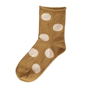 Homie (ホミー) | Cotton Linen Dot Socks (yellow) | 靴下 ソックス 可愛い お洒落｜hafen