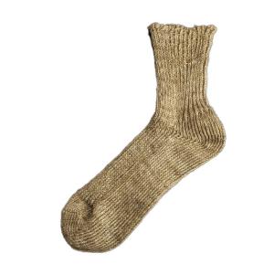 Homie (ホミー) | Linen Short Socks (khaki brown) | ソックス シンプル お洒落｜hafen
