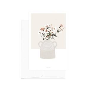 MICUSH | POTTERY AND FLOWERS -ANEMONE | グリーティングカード 封筒付き (10x15 cm) 北欧 インテリア おしゃれ｜hafen