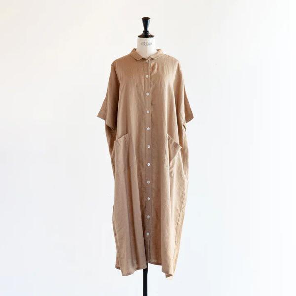 HEAVENLY (ヘブンリー) | LINEN WIDE SHIRT ONEPIECE (beig...