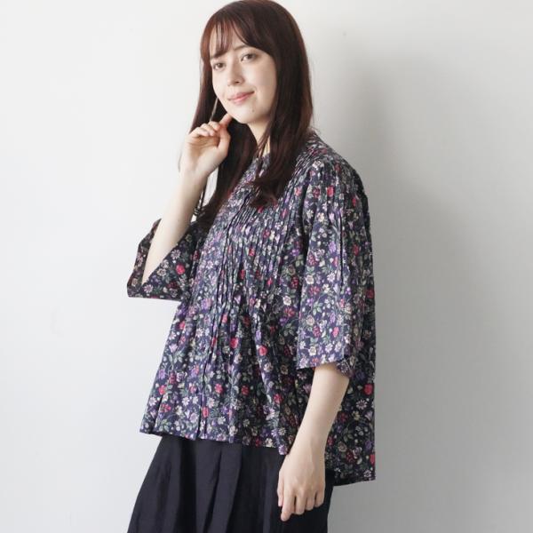 sosotto (ソソット) | 10周年記念LIBERTY 細ピンタックスタンドブラウス6分袖 (...