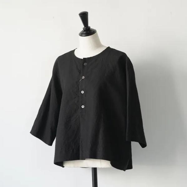 FACTORY (ファクトリー) | 26SS アイリッシュプルオーバードルマンブラウス (ブラック...