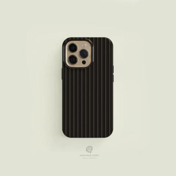 CASE-FACE | Pinstriped Black &amp; Cream MagSafe iPhon...
