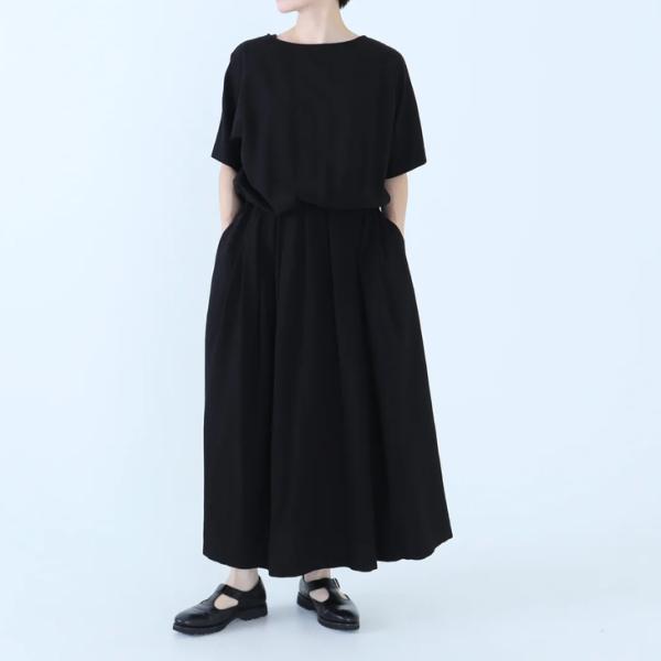 FACTORY (ファクトリー) | 26SS バンブーコットン ブラウジングワンピース (ブラック...
