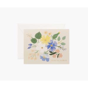 RIFLE PAPER CO. | GARDEN PARTY BLUE THANK YOU (GCT061) | グリーティングカード ライフルペーパー ステーショナリー 手紙 ギフト｜hafen