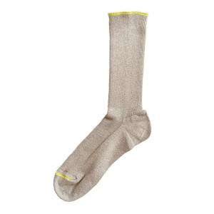 Homie (ホミー) | COTTON RAYON SILK RIB SOCKS (beige / yellow) | 靴下 ソックス 可愛い お洒落｜hafen