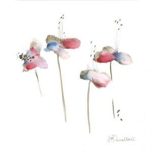 DUEALBERI | RED BLUE FLOWERS WATERCOLOR PRINT | A3 アートプリント/ポスター｜hafen