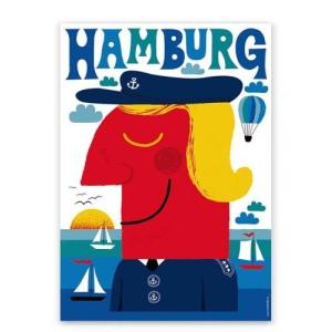 HUMAN EMPIRE | BLAUES HAMBURG POSTER | ポスター (50x70cm)｜hafen