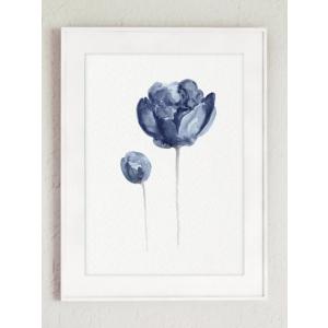 COLOR WATERCOLOR | Peony Watercolour Navy Flower #...