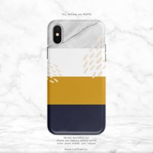 【  メール便送料無料 】SUGARLOAF GRAPHICS | NAVY YELLOW WHITE MARBLE | iPhone X/XSケース｜hafen