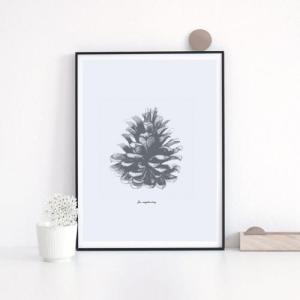 【ネコポス送料無料】LOVELY POSTERS | PINE CONE PRINT | A4 アートプリント/ポスター【北欧 シンプル おしゃれ】｜hafen