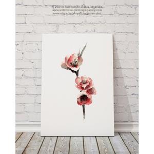 【ネコポス送料無料】COLOR WATERCOLOR | Cherry Blossom Tree Art Print #5 | A4 アートプリント/ポスター｜hafen