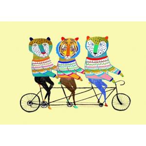 ASHLEY PERCIVAL | TANDEM BIKE ANIMALS | A3 ポスター/アー...