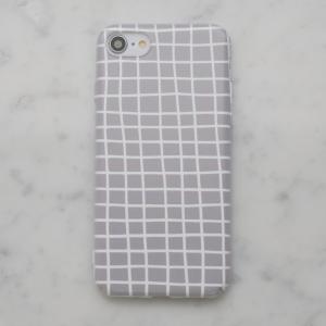 【  メール便送料無料 】DESSI DESIGNS | CROSS STRIPES / GRID (light grey) | iPhone 12ケース｜hafen