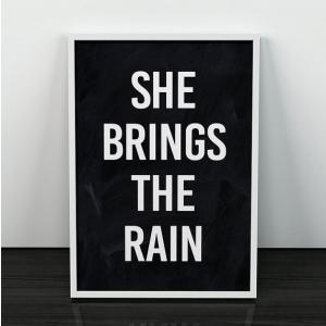 LES TEMPS MODERNES | SHE BRINGS THE RAIN (black) | A3 アートプリント/ポスター｜hafen