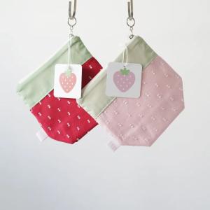 isummerly (アイサマリー) | LOVE BERRY POUCH (pink/red) | ラブベリーポーチ 小物入れ 韓国 いちご