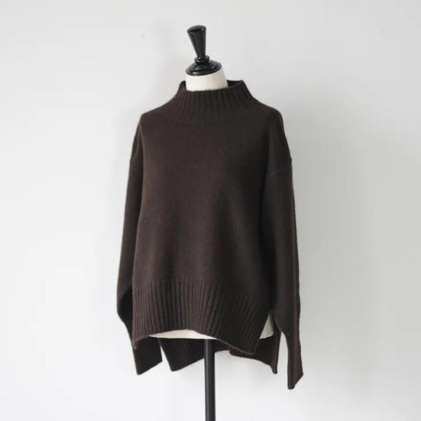 FACTORY (ファクトリー) | 25AW ヤク ショート丈ワイドセーター (ダークブラウン/ブ...