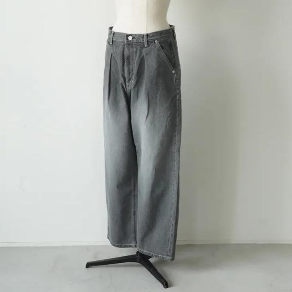 LAITERIE (レイトリー) | ナチュラルスラブデニム ワイドタックデニム (gray) si...