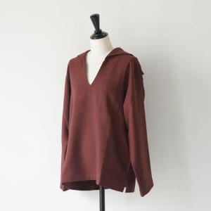 me. (ミードット) | sailor collar smock (cocoa/night navy) | トップス 長袖 セーラーカラースモック