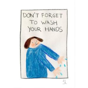 BLANCA GOMEZ | DON'T FORGET TO WASH YOUR HANDS | A4 アートプリント/ポスター 北欧 スペイン イラスト ブランカゴメス｜hafen