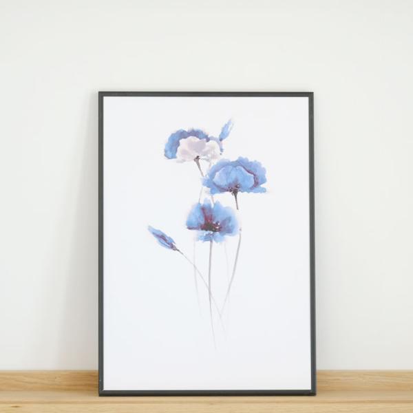 COLOR WATERCOLOR | Blue Poppy #2 | A3 アートプリント/ポスター...