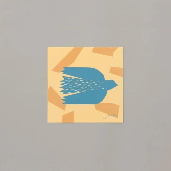 a good view | BIRD (バード) blue | 20x20cm 北欧 アートポスター