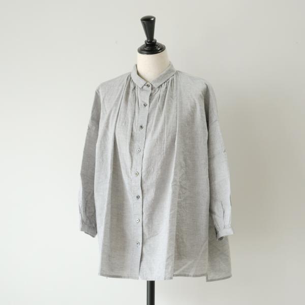 【SALE セール】LUEUF (ルフ) | ギャザーワイドシャツ (gray) | トップス シャ...