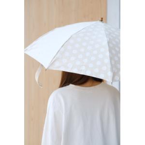 SUR MER (シュルメール) | 綿麻キャンバス 水玉柄 (natural) | 折りたたみ日傘 傘 パラソル