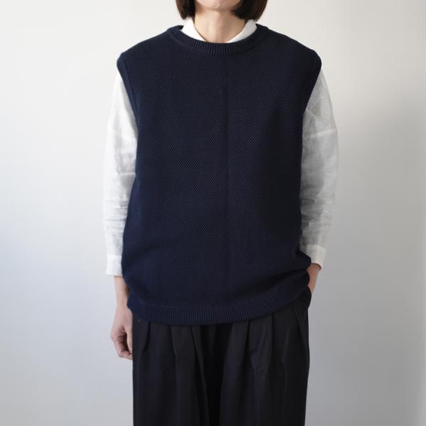 soglia (ソリア) | Seed Stich Vest (navy / gray) | トップ...