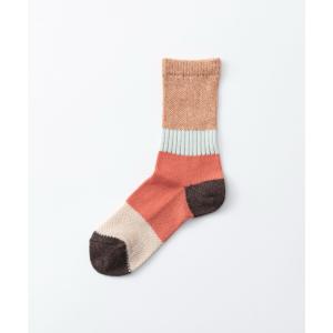 TRICOTE | MESH MELANGE STRIPE SOCKS (orange) | ソックス 靴下 トリコテ｜hafen