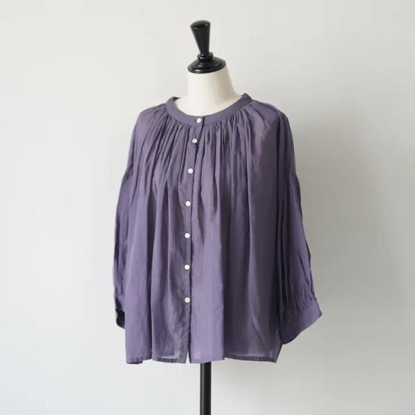 utilite (ユティリテ) | 2wayギャザーシャツ (ブルー) | トップス sushi v...