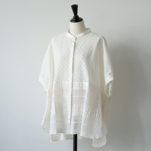 WHYTO. (ホワイト) | LACE CONBINATION BLOUSE (off beige...
