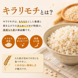もち麦 国産 キラリモチ 2kg(1kg×2袋...の詳細画像2