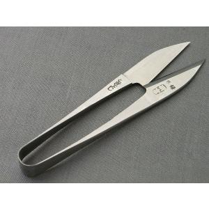 はさみ　左利き用握り鋏　爪型（小鋏）サイズ１０５mm糸切り用最高級鋼入り　研吉　　
