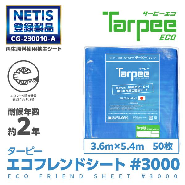 エコフレンドシート #3000 3.6m×5.4m 50枚 | 販売 ブルーシート 日本製 耐候性2...