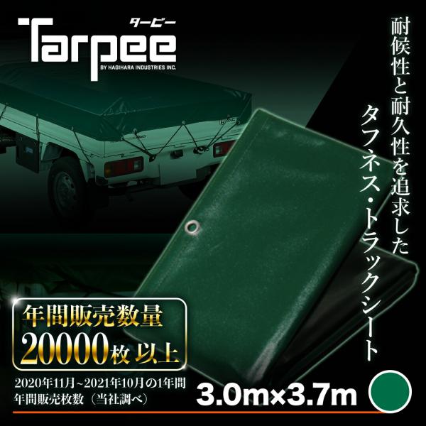 エステル帆布 トラックシート グリーン 4号 3.0m×3.7m | 小型 トラック 荷台シート 荷...