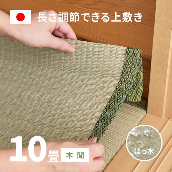 カーペット い草 10畳 10帖 382×477cm 畳の上に敷くもの 国産 撥水 ござ いぐさ 本...