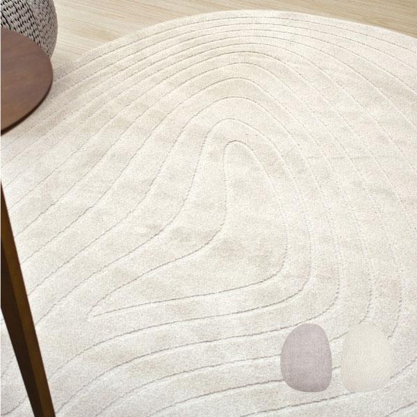 ラグ 絨毯 カーペット 約1.5畳 約133×195cm グレー アイボリー 高級カーペット ウィル...